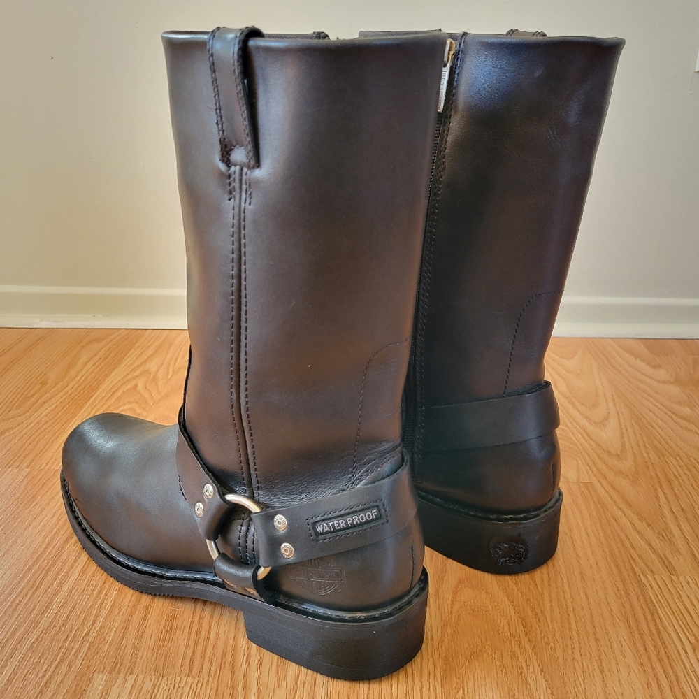 Harley-Davidson Men's Hustin Waterproof Harness Moto Biker Boots  Black Size 10. - Picture 4 of 16